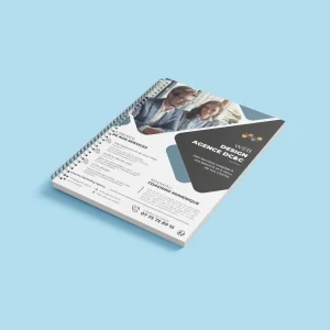 Agenda promotionnel de l'Agence DC&C présentant ses services de design web et de coaching numérique