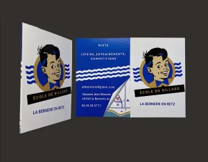 Carte de Visite École de Billard La Bernerie, Réalisée par Agence DC&C à partir du Logo Yohan Gaborit